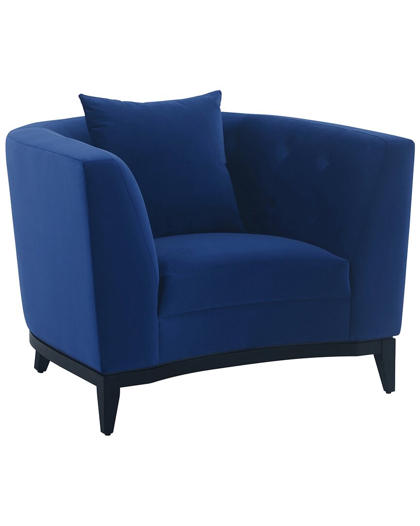 Armen Living Melange Velvet Upholstered Accent Chair In Gray