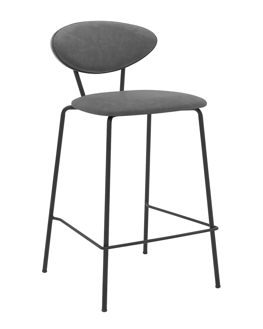 Armen Living Neo 26in Metal Counter Height Bar Stool In Gray