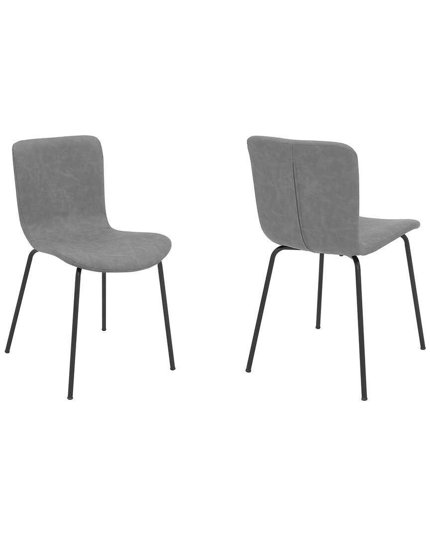 Armen Living Gillian Modern Metal Dining Chairs, Set Of 2