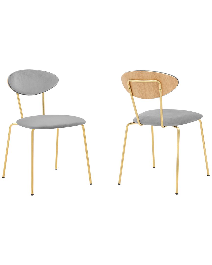 Armen Living Neo Modernmetal Dining Chairs In Gray