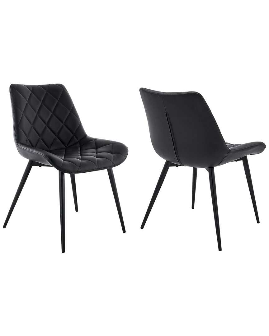 Shop Armen Living Loralie Metal Dining Chairs, Set Of 2 In Black