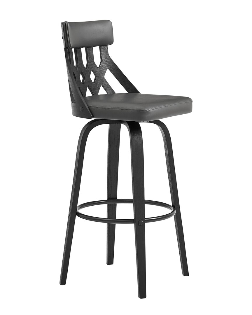 Armen Living Crux 30in Swivel Bar Stool In Gray