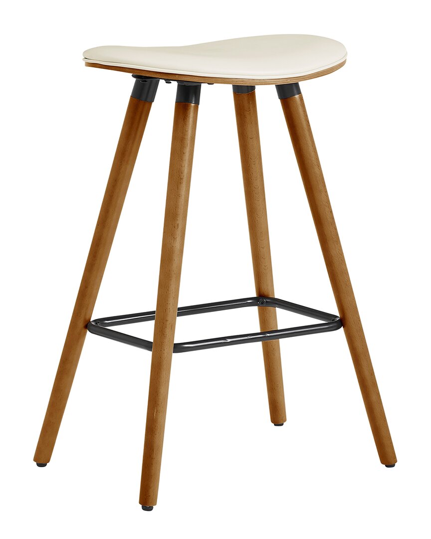 Armen Living Piper 26in Counter Height Backless Bar Stool In Cream