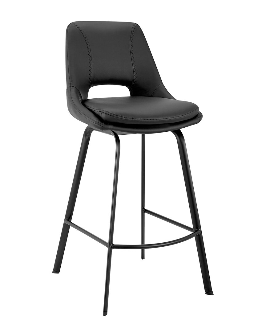 Armen Living Carise Metal Swivel 26in Counter Stool In Black