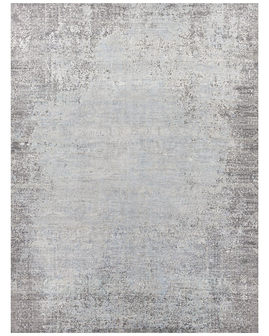 Exquisite Rugs Fine Pure Silk Hand-knotted Silk Rug In Ivory