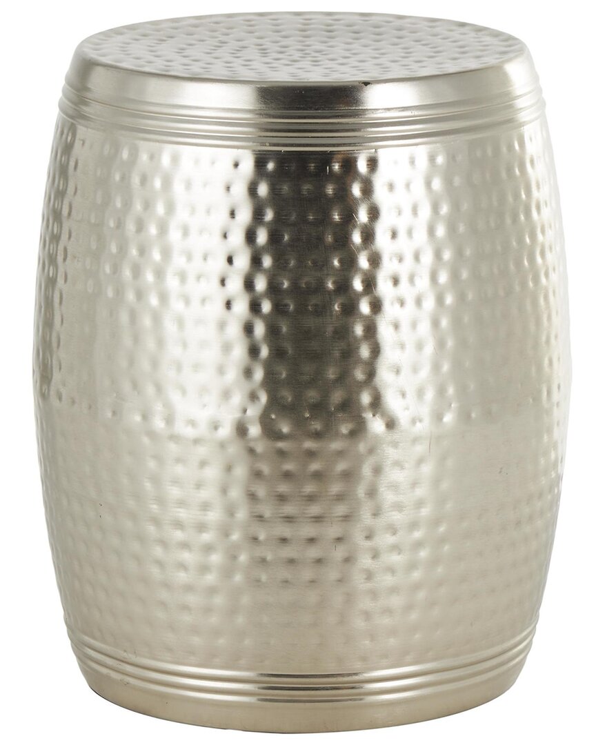 Peyton Lane Hammered Drum Accent Table With Grooves