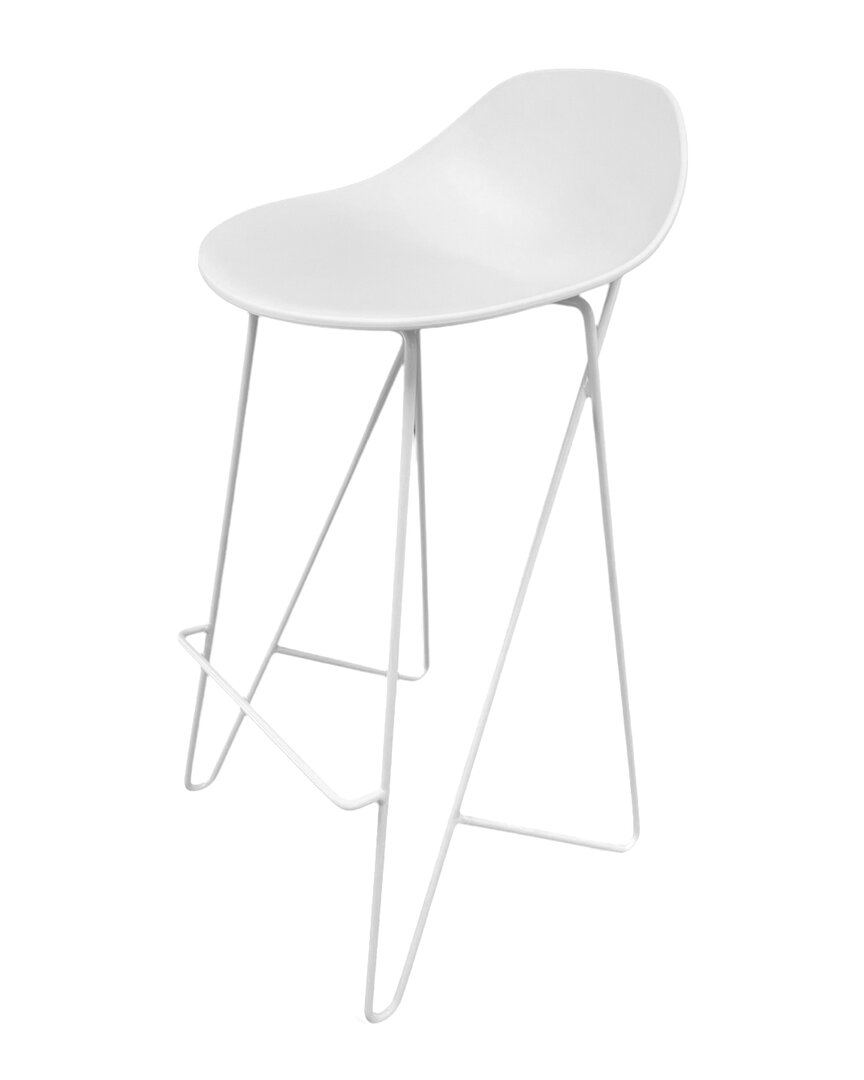 Pangea Home Set Of 2 Albert Barstools In White
