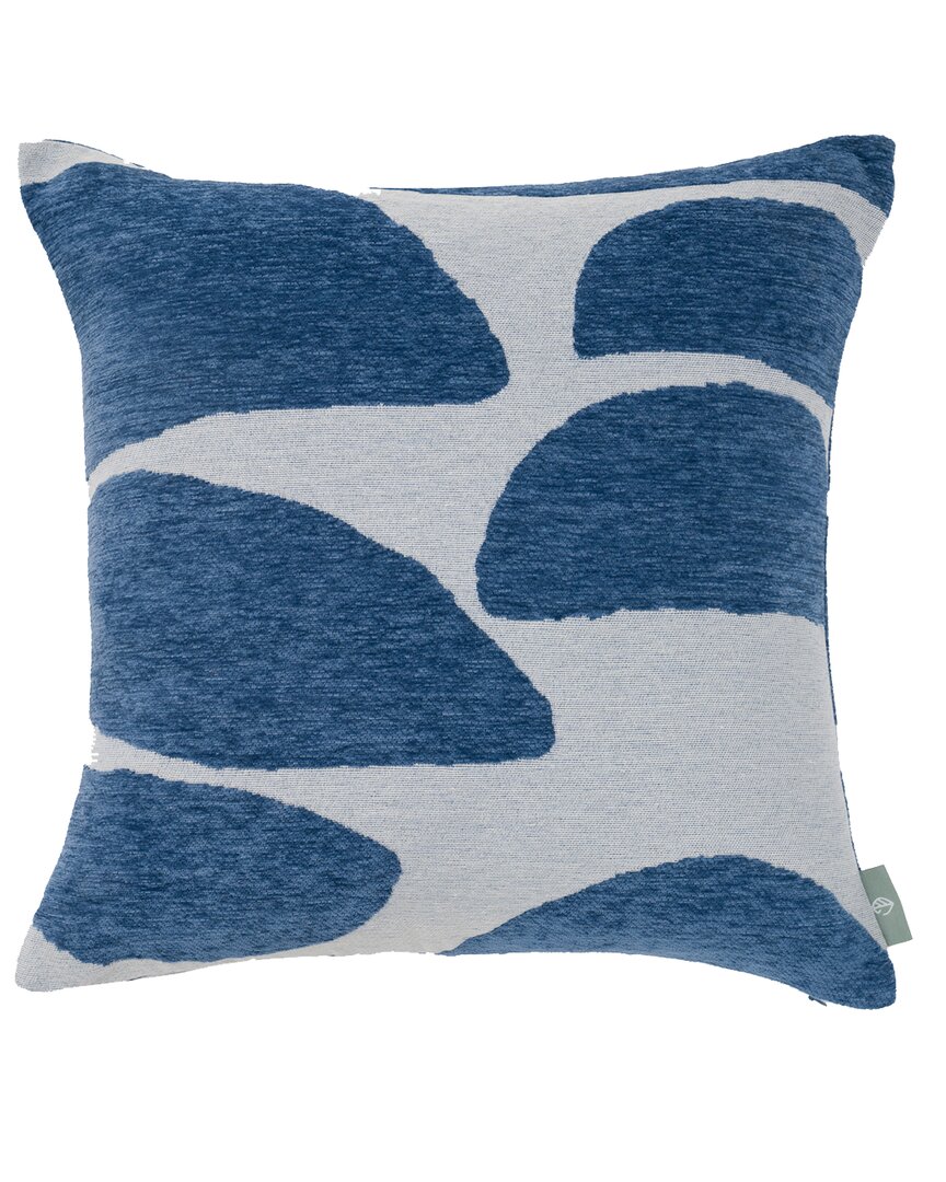 Freshmint Stonelance Abstarct Woven Pillow In Blue