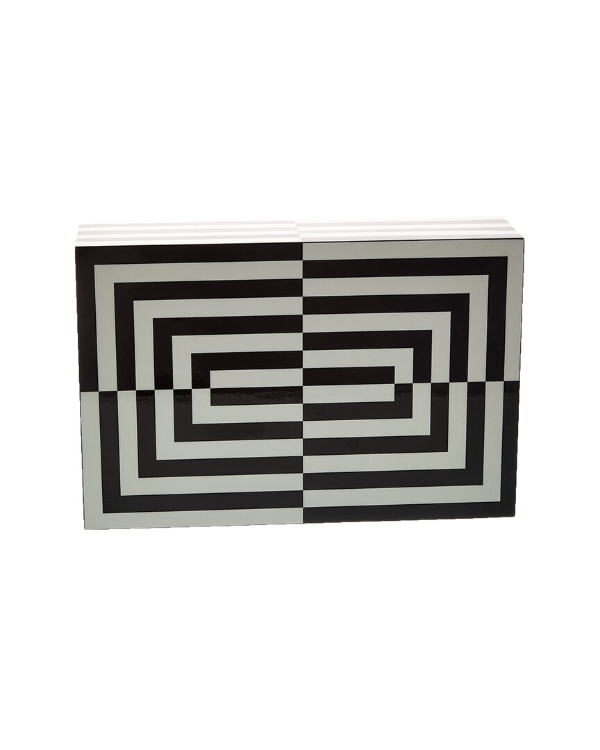 Jonathan Adler Large Op Art Lacquer Box In Multi