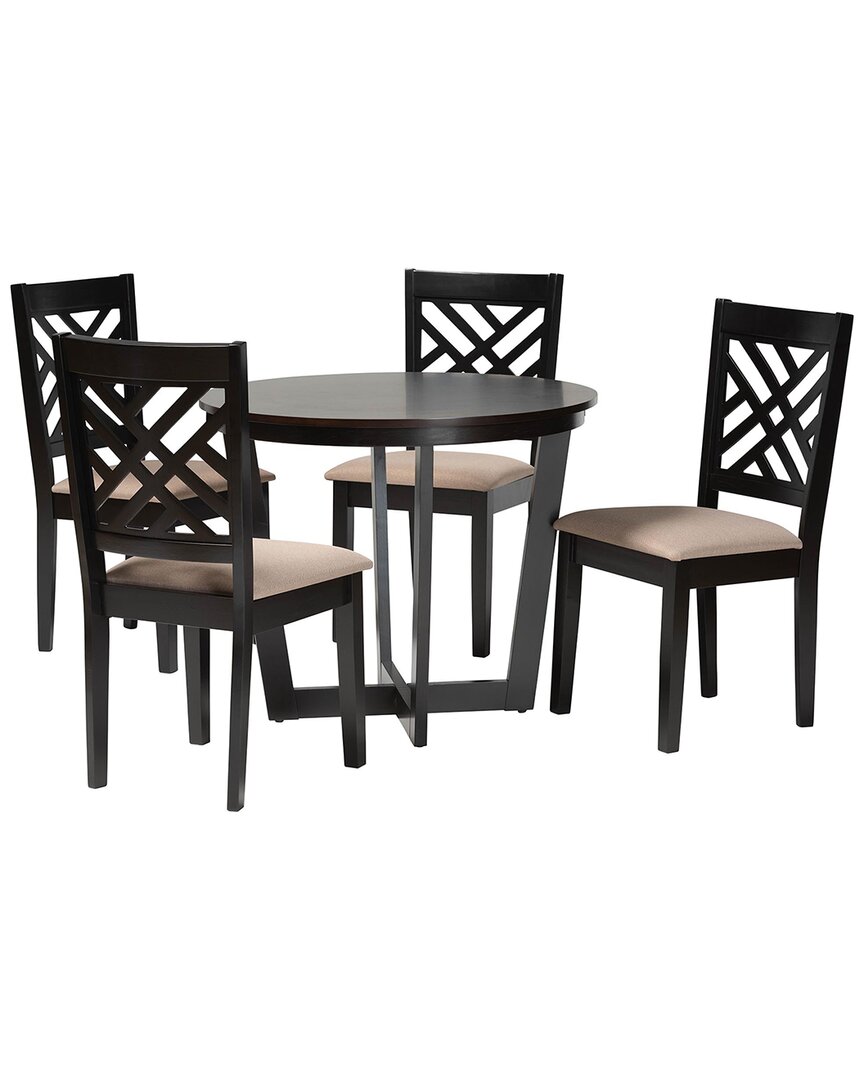 Baxton Studio Alena Modern Wood 5pc Dining Set