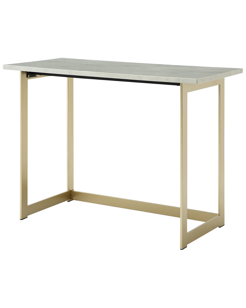 Hewson 42in Glam Faux Marble Computer Desk
