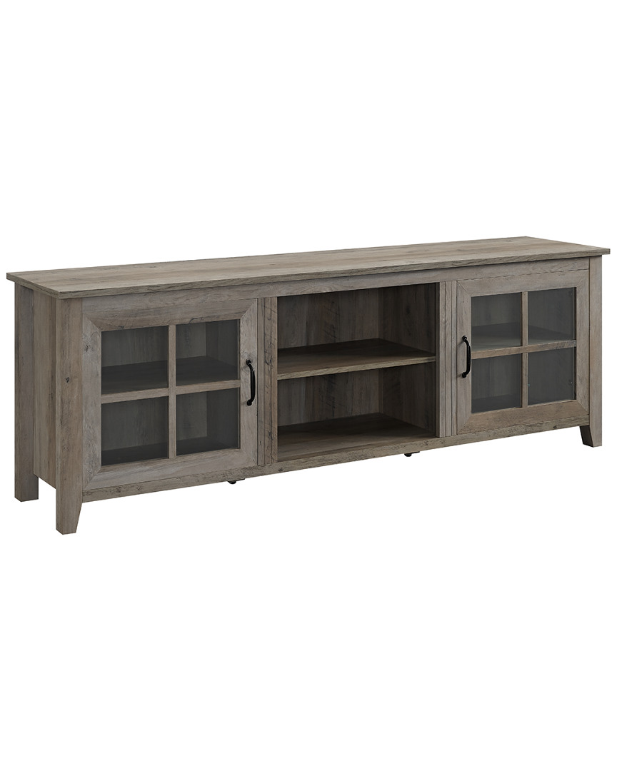 Hewson 70in Traditional Wood Glass Door Console
