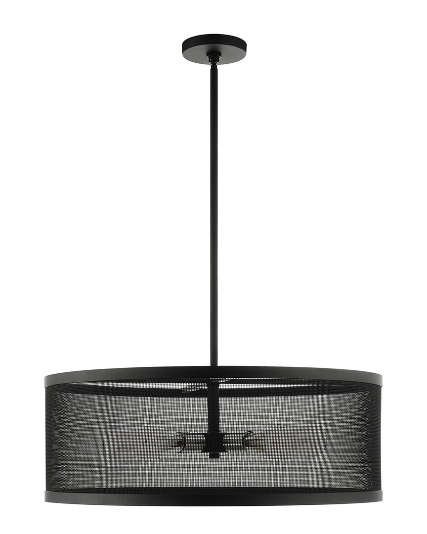 Livex Lighting 5-light Black With Brushed Nickel Accents Chandelier