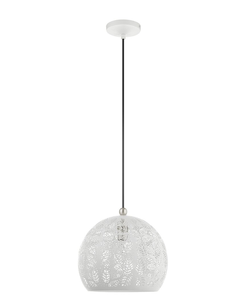 Livex Lighting 1-light White With Brushed Nickel Accents Pendant