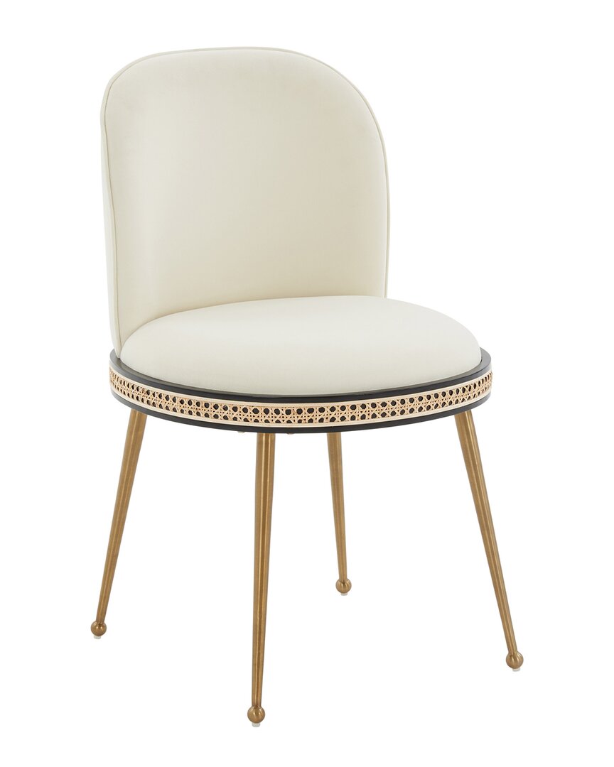 Tov Furniture Harley Velvet Dining Chair In White