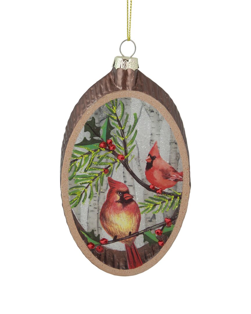 Northern Lights Northlight 6in Cardinal Glass Plate Christmas Ornament In Red