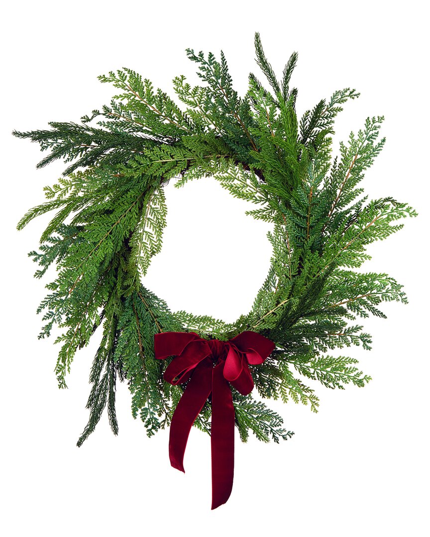National Tree Company Christmas Cottage Wreath, 24 Inches In Green