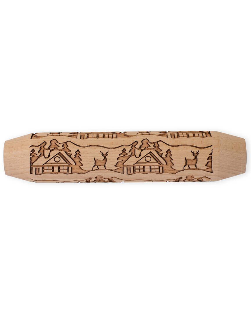 Nordic Ware Woodland Cottage Embossing Rolling Pin In Natural
