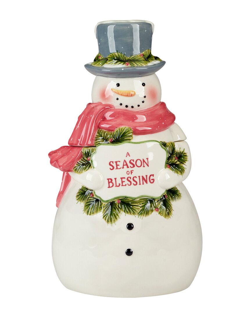 Certified International Snowman Greetings 3d Santa Cookie Jar