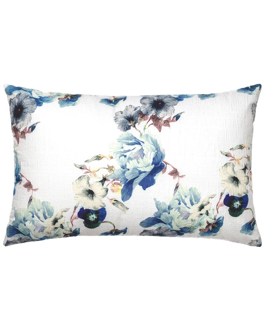 Linum Home Textiles Morning Glories Decorative Lumbar Pillow Cover In Blue