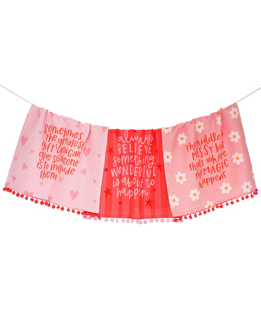Tiramisu Believe In Wonderful Towel Set In Pink