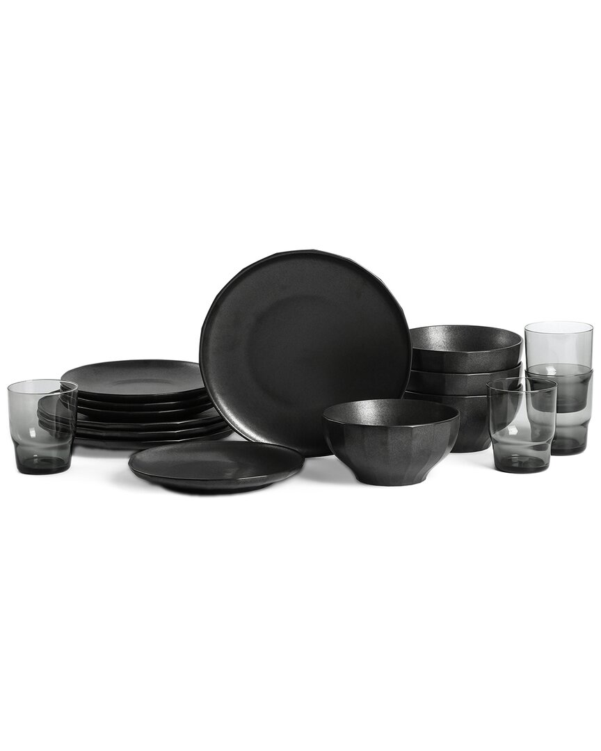 Stone Lain Rio 16-piece Dinnerware Set Stoneware In Black