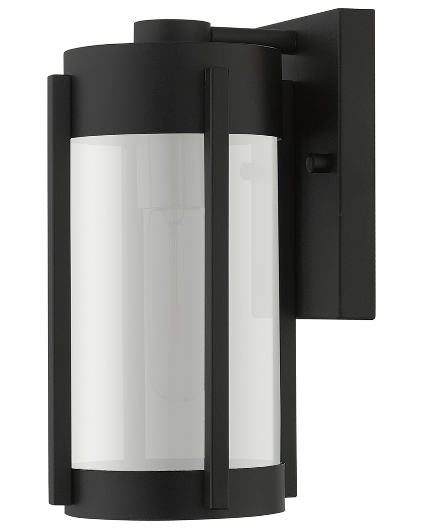 Livex Lighting 1-light Black With Brushed Nickel Candles Outdoor Wall Lantern
