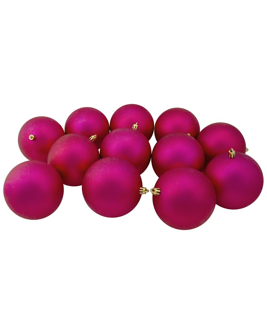 Northlight 12ct Shatterproof Matte Christmas Ball Ornaments In Pink