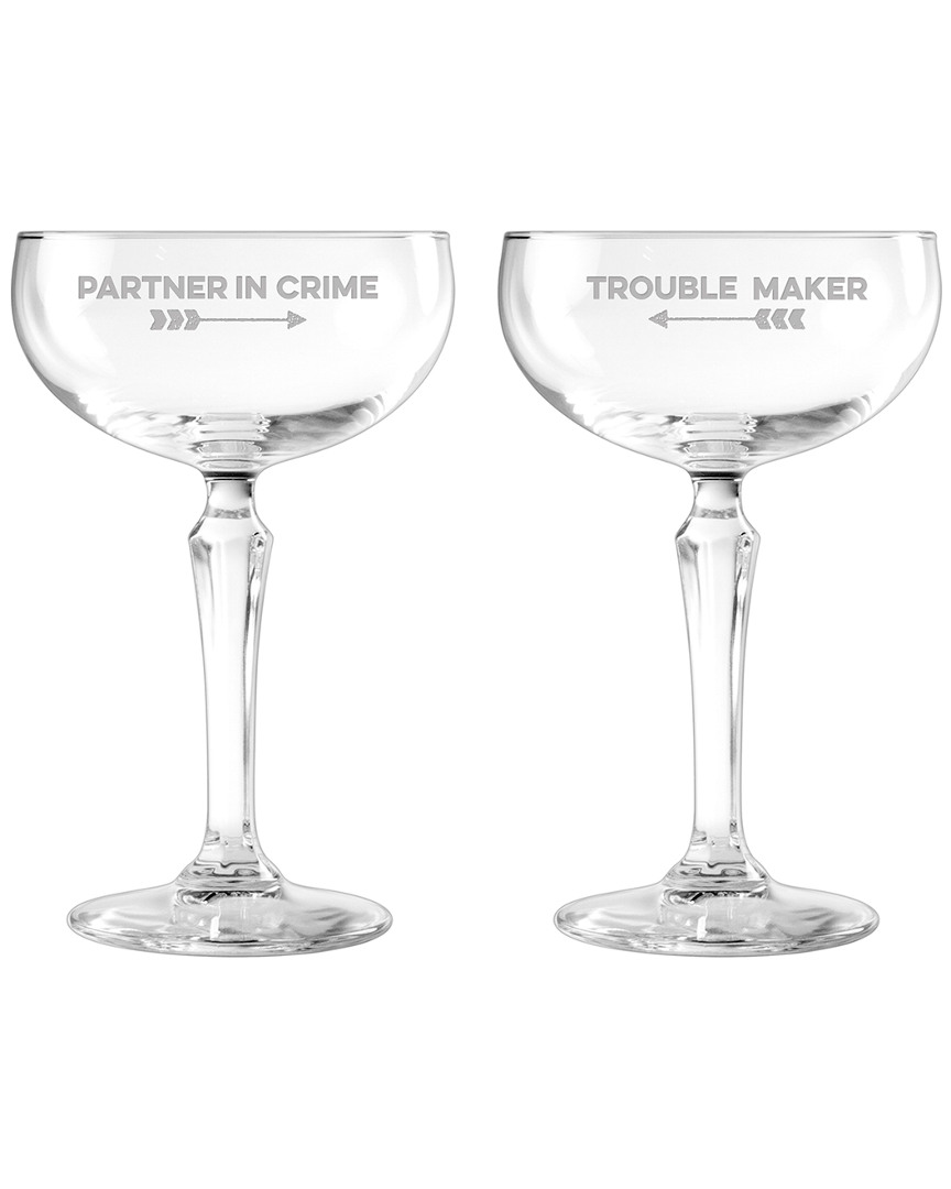 Susquehanna Glass Set Of 2 Partner In Crime Cocktail Coupes