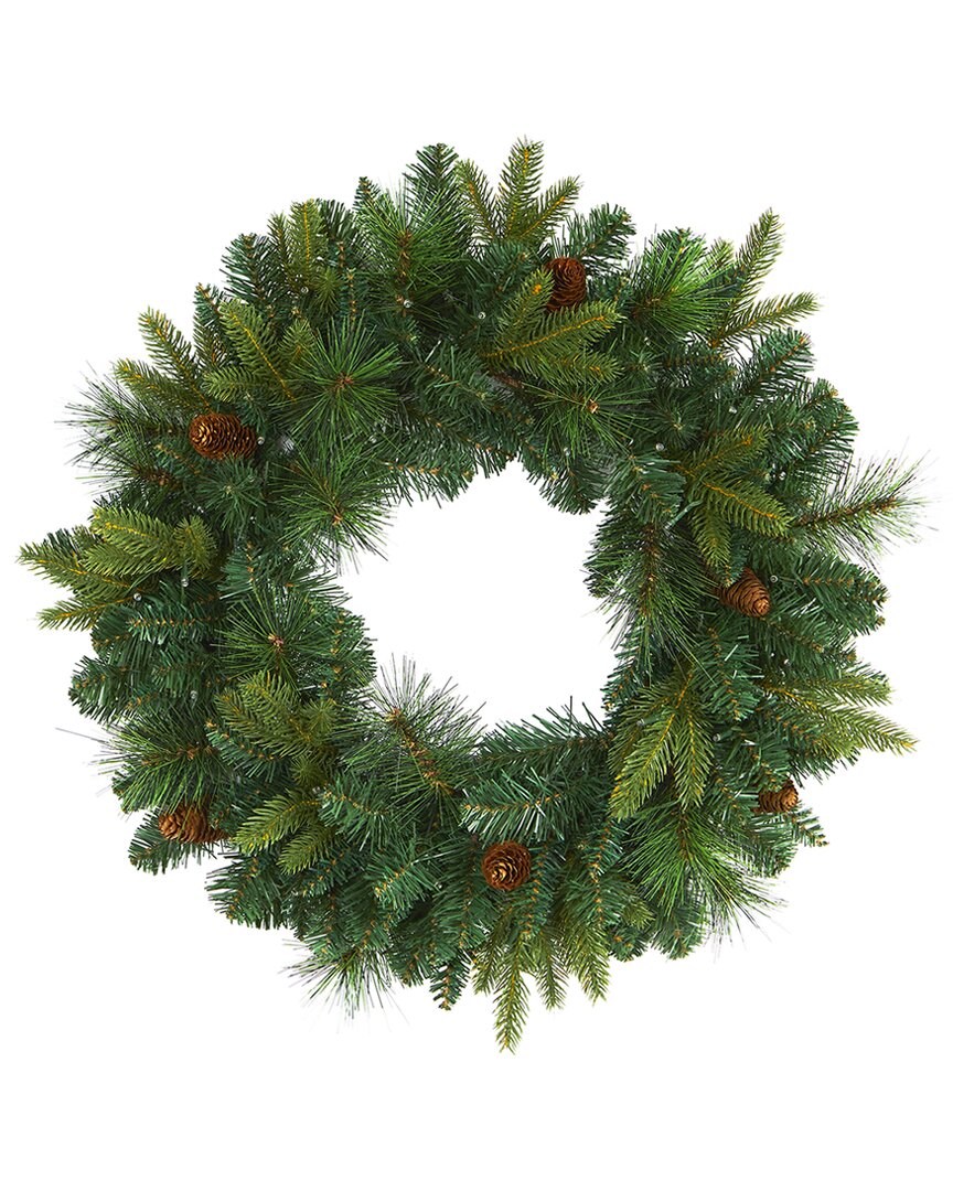 Nearly Natural 24in Mixed Pine Artificial Christmas Wreath In Green