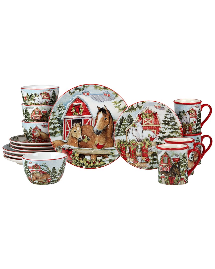 Certified International Homestead Christmas 16pc Dinnerware Set In Multi