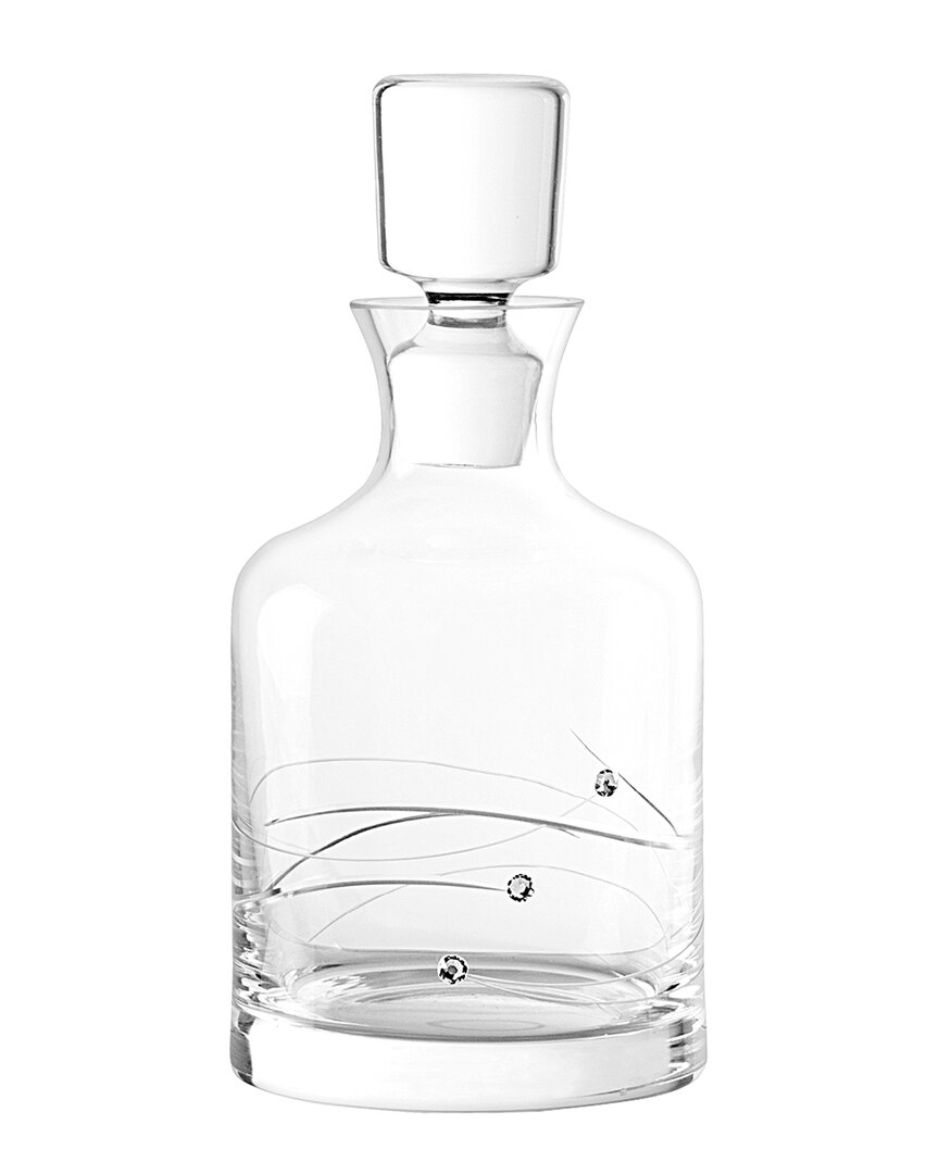 Barski European Handmade Glass Sparkle Swarovski Whiskey Decanter In Clear