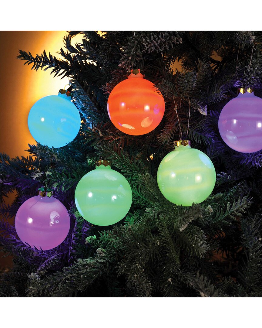 Kurt Adler 6-light 80mm Led Glass Ball Light Set