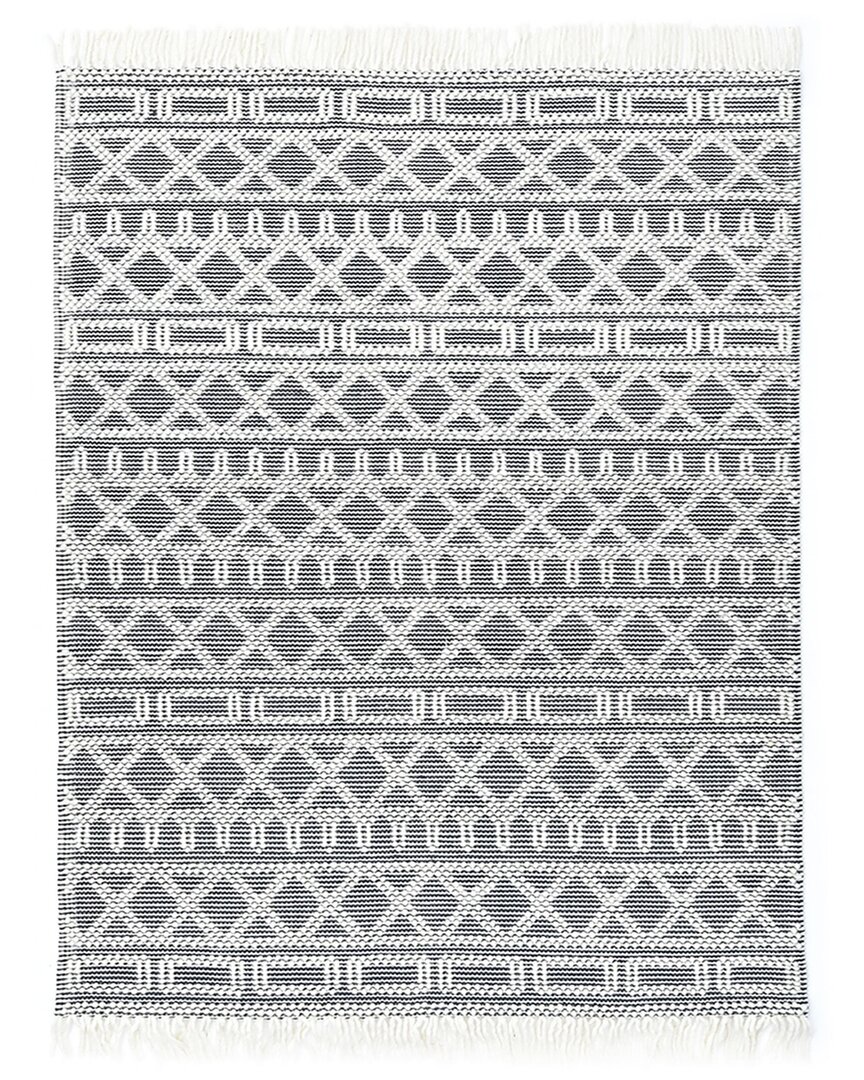 Solo Rugs Alberta Contemporary Geometric Wool & Cotton Area Rug In Black