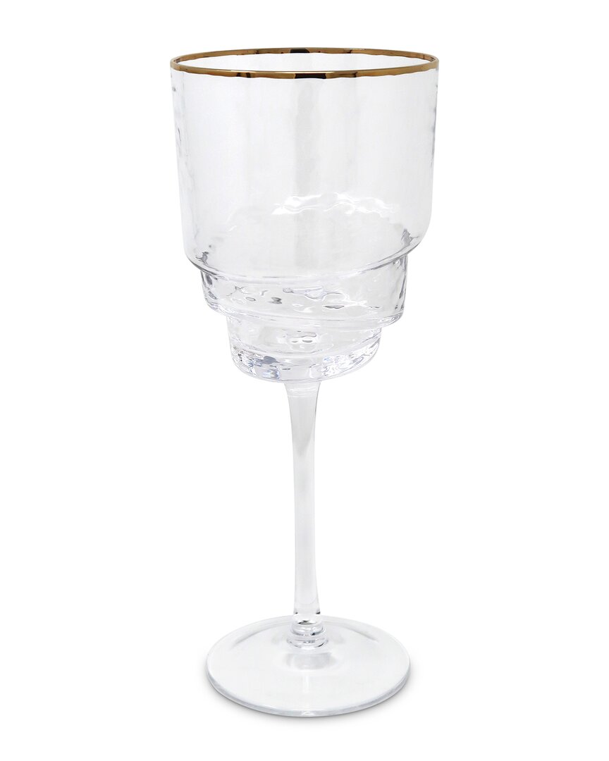 Shop Vivience Set Of 6 Wine Glasses With Design On Bottom