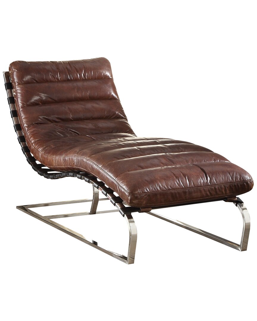 Acme Furniture Chaise In Brown