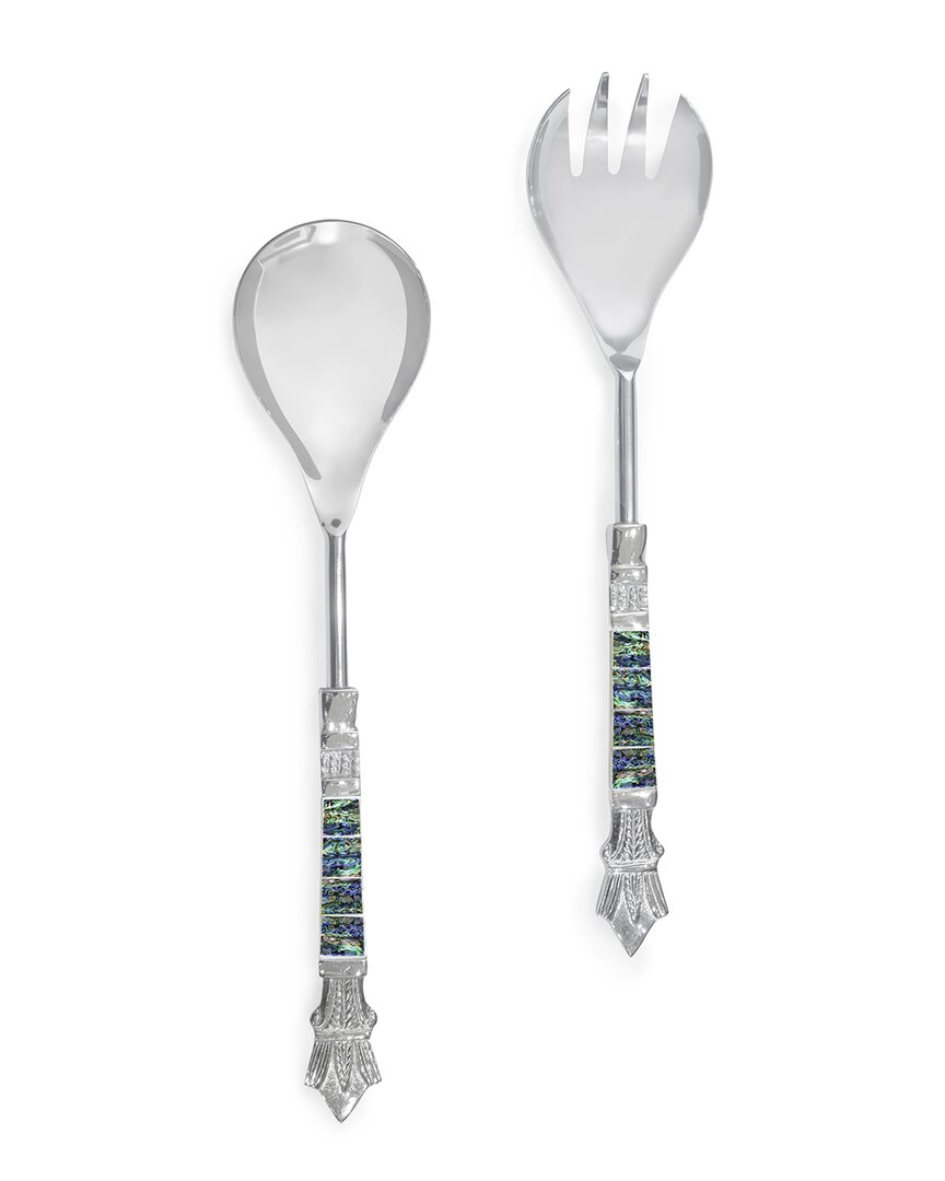 Tiramisu Pearl Tile Salad Server Set In Blue