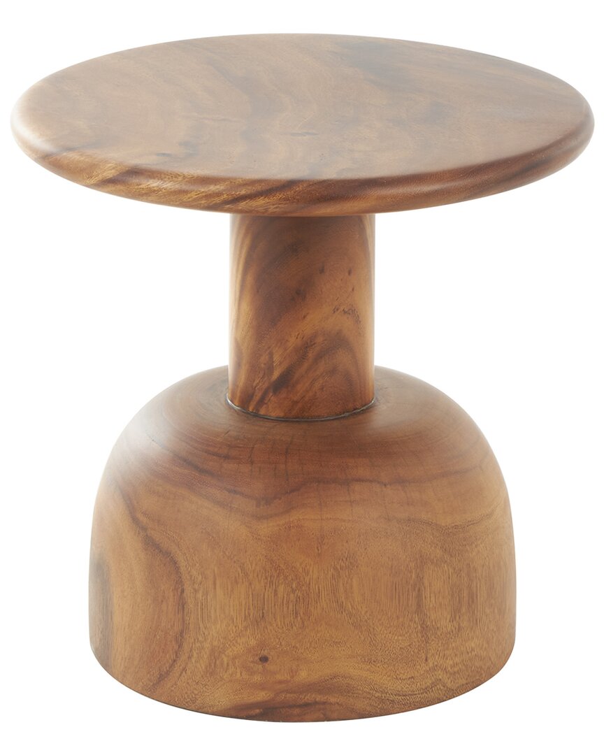 Peyton Lane Handmade Wooden Accent Table With Rounded Block Base