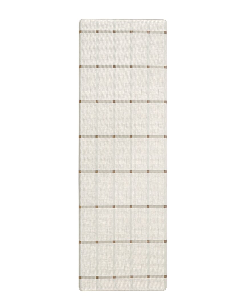 Town & Country Basics Comfort Windowpane Plaid Anti Fatigue Mat In Beige