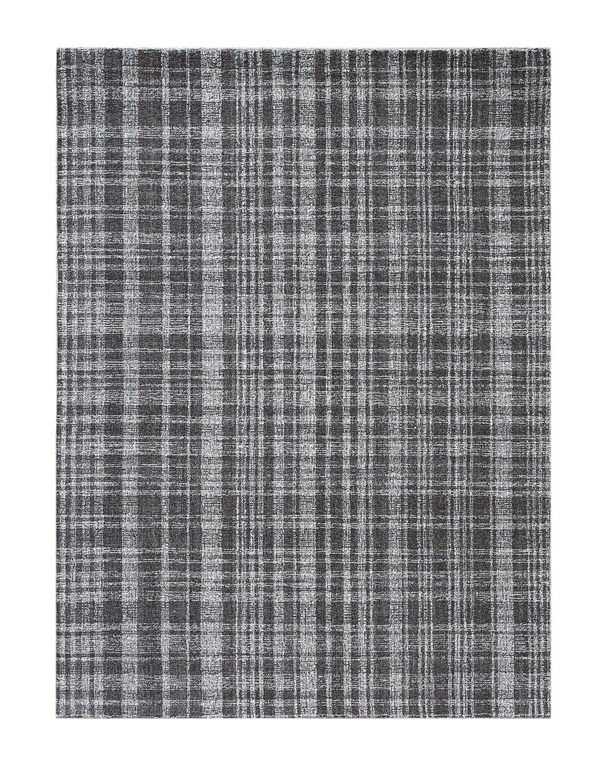 Ar Rugs Boulogne Lana Transitional Hand-hooked Wool Rug In Charcoal