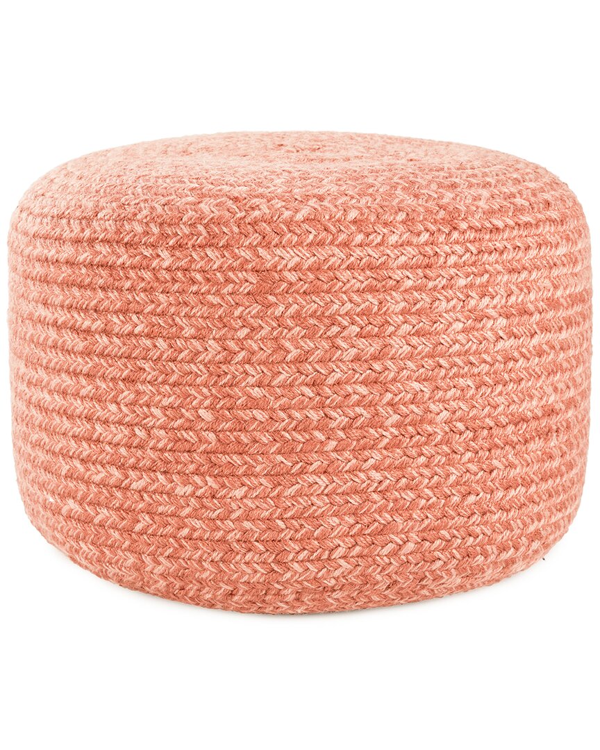 Shop Vibe By Jaipur Living Grayton Indoor/outdoor Cylinder Pouf In Pink