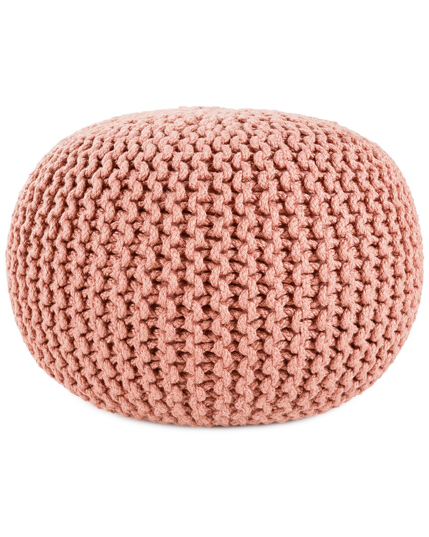 Vibe By Jaipur Living Asilah Indoor/outdoor Round Pouf In Blush