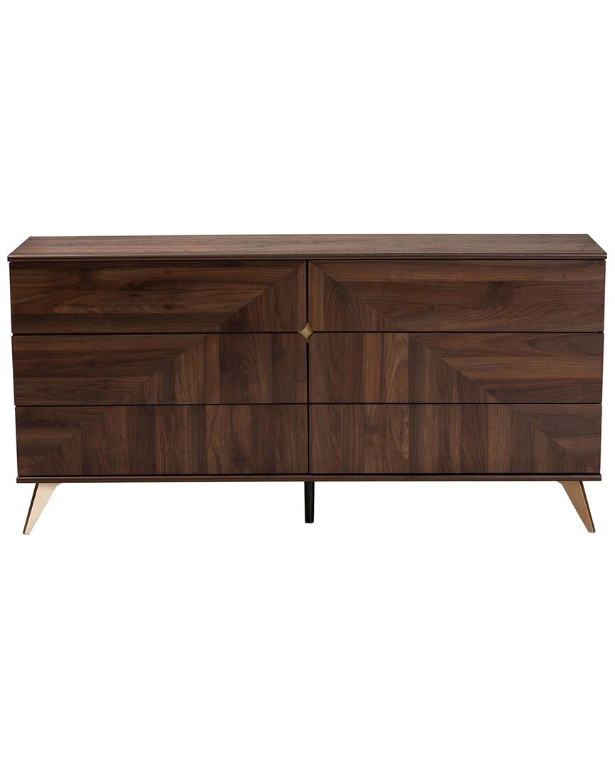 Baxton Studio Graceland Mid-century Modern Transitional 6-drawer Dresser