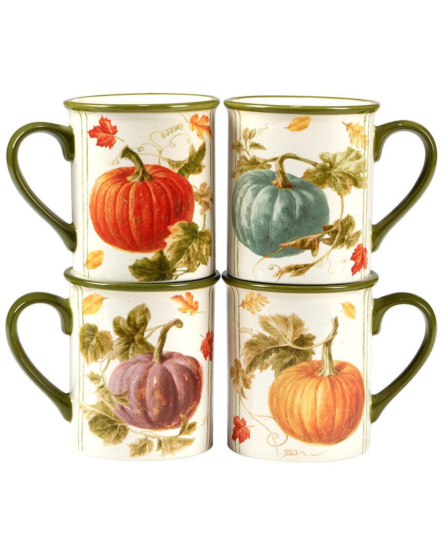 Certified International Autumn Harvest Set Of 4 Mugs In Multi