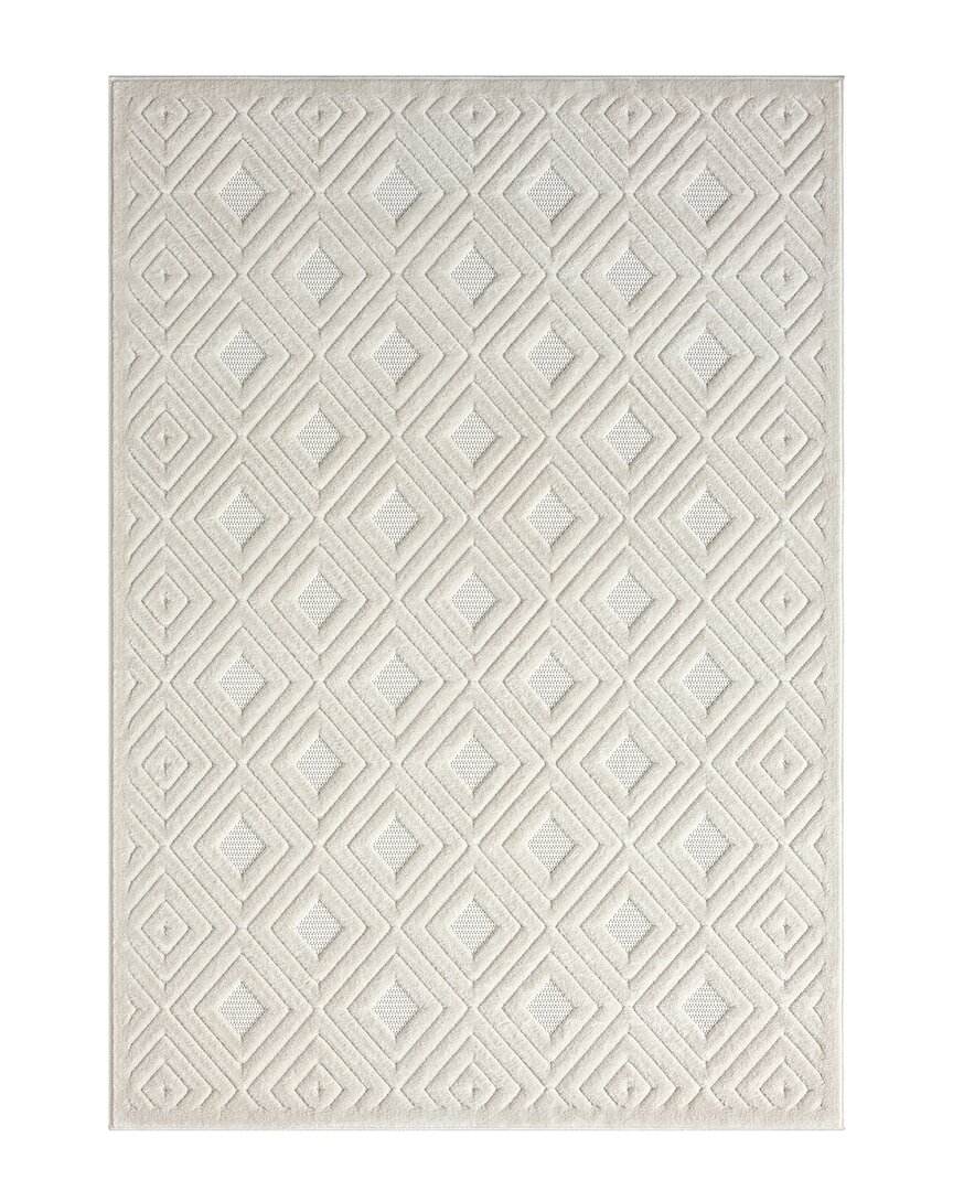 Shop Lr Home Anders Modern Diamond Indoor/outdoor Area Rug In Ivory