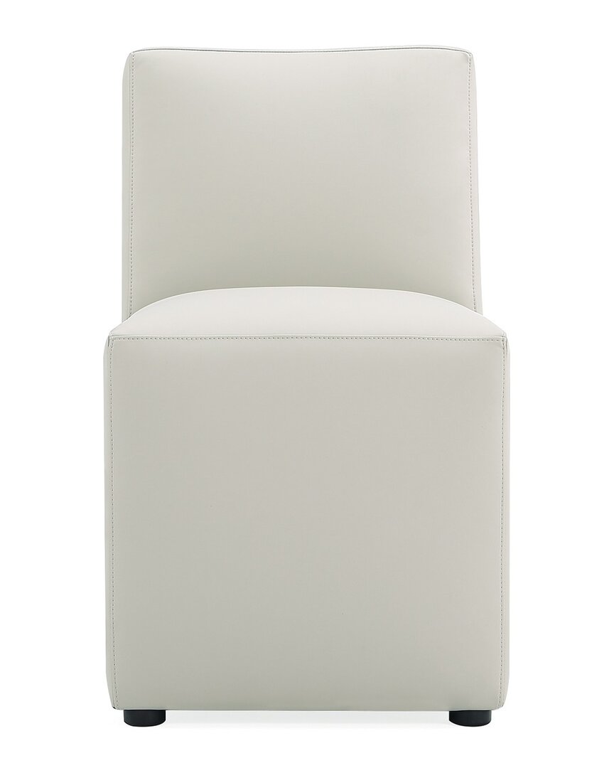 Manhattan Comfort Anna 18.9" L Faux Leather Upholstered Square Dining Chair In Stone Gray