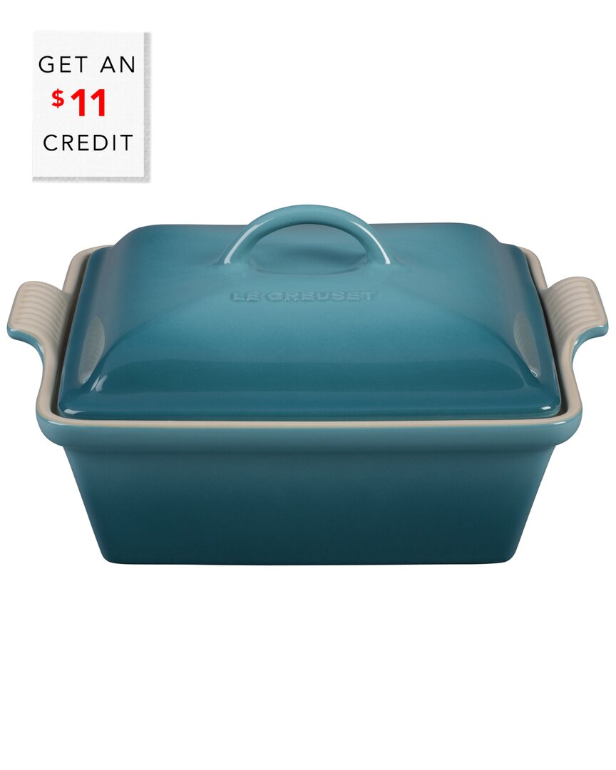 Le Creuset 2.5qt Heritage Covered Square Casserole With $12 Credit
