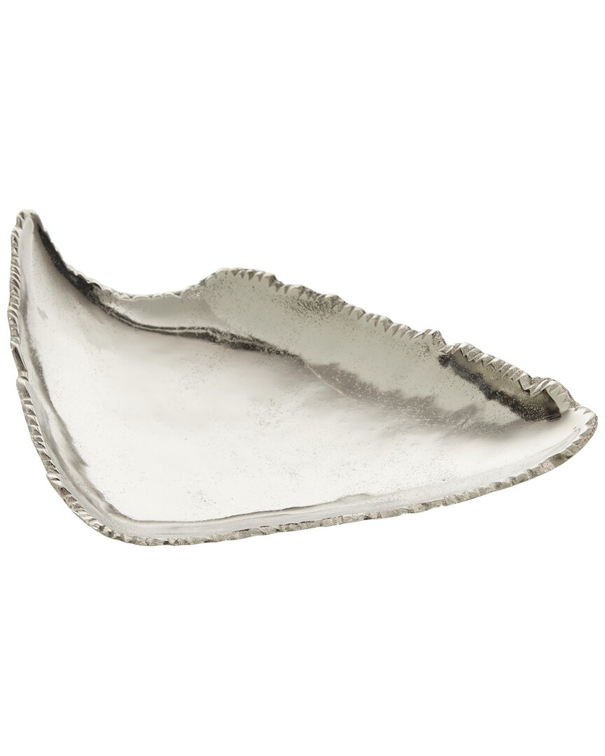Cosmoliving By Cosmopolitan Silver Aluminum Live Edge Tray