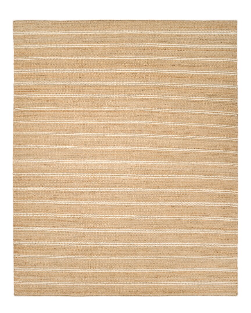 Solo Rugs Lilly Contemporary Striped Hand-woven Jute-blend Area Rug In Brown
