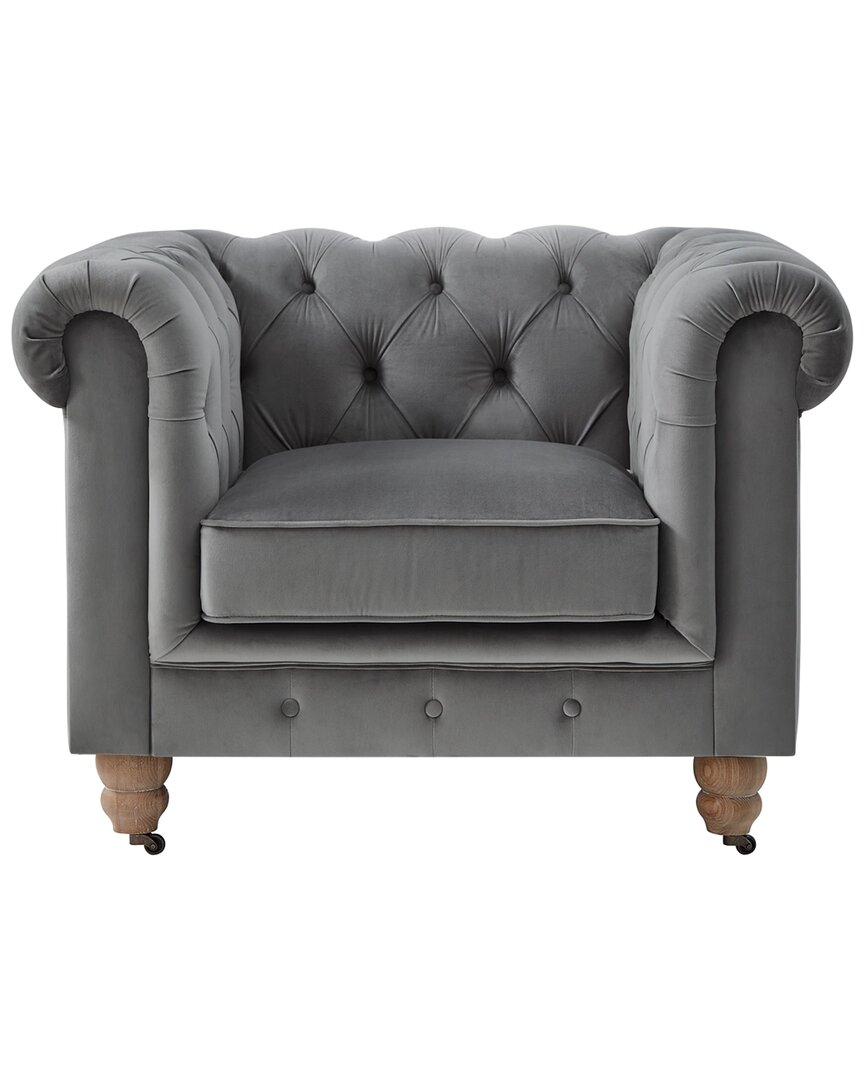 Shop Rustic Manor Kaleigh Chesterfield Club Chair In Grey